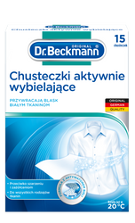 Dr. Beckmann Chusteczki Wybielające, Aktywna Biel dla Twoich Ubrań 15 szt.